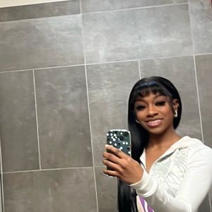 Black 30” Straight Malaysian Bang Cut Lace Front Wig